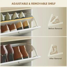 Rackhams Modern Compact Three-Drawer Shoe Storage Cabinet - White - thumbnail 5