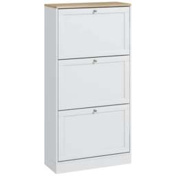Rackhams Modern Compact Three-Drawer Shoe Storage Cabinet - White - thumbnail 1