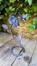 Rackhams Hummingbird Garden Sculpture Ornament Decor - Cast Aluminium - 1 - Bronze - thumbnail 6