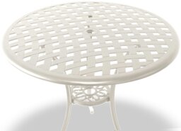 Rackhams OSHOWA Garden and Patio White Cast Aluminium Bistro Table - thumbnail 2