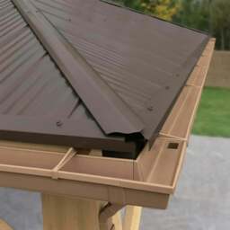 Rackhams Yardistry Wooden Gazebo 12ft x 12ft (3.7m x 3.7m) with Rain Guttering Meridian Series - thumbnail 5