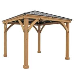Rackhams Yardistry Wooden Gazebo 12ft x 12ft (3.7m x 3.7m) with Rain Guttering Meridian Series - thumbnail 6