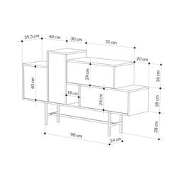 Rackhams Hermes Console Sideboard Display Unit 2 Cabinets 2 Drawers Modern Storage White Marble Effect 160cm - White Marble Effect - thumbnail 3