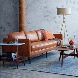 Rackhams Barbican Two Seater, Three Seater Sofa, Real Leather - Brown - Three Seater 210cm - thumbnail 3