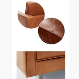 Rackhams Barbican Two Seater, Three Seater Sofa, Real Leather - Brown - Three Seater 210cm - thumbnail 6