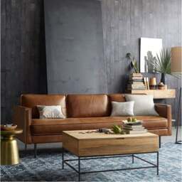 Rackhams Barbican Two Seater, Three Seater Sofa, Real Leather - Brown - Three Seater 210cm - thumbnail 5