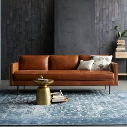 Rackhams Barbican Two Seater, Three Seater Sofa, Real Leather - Brown - Three Seater 210cm - thumbnail 2