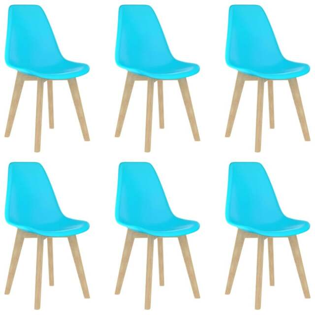 Rackhams Dining Chairs 6 pcs Blue Plastic