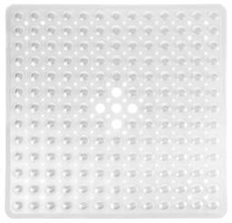 Rackhams Square Shower Mat Non Slip Anti Mould, 53 x 53cm Bath Mat for Inside-Shower - Clear