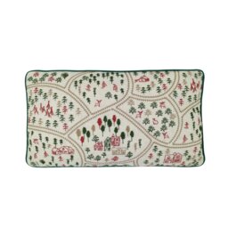 Rackhams Christmas Ski Village Embroidered Cushion Natural - Natural - 30 x 50 cm - thumbnail 3
