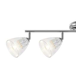 Rackhams Athella Bathroom 4 Light Ribbed Glass Spotlight - Chrome - thumbnail 5
