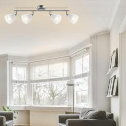 Rackhams Athella Bathroom 4 Light Ribbed Glass Spotlight - Chrome - thumbnail 2