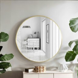 Rackhams 70CM Round Simple Wall Mirror For Bedroom Living Room Gold - thumbnail 6