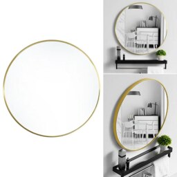 Rackhams 70CM Round Simple Wall Mirror For Bedroom Living Room Gold - thumbnail 5