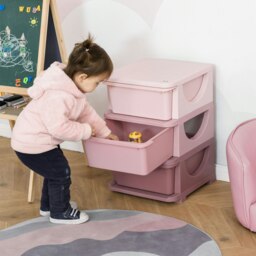 Rackhams Kids Storage Units with Drawers 3 Tier Chest Vertical Dresser Tower
