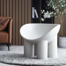 Rackhams Roly Poly Fiberglass Armchair With Cushion, Grey - thumbnail 3
