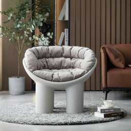 Rackhams Roly Poly Fiberglass Armchair With Cushion, Grey - thumbnail 1