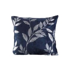 Rackhams Como Leaves Cushion - Navy - thumbnail 2