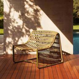 Rackhams Figueroa Outdoor Lounge Chair With Footstool, Rattan - Dark Grey