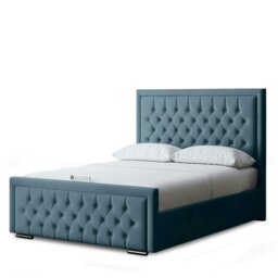 Rackhams Allegra Ottoman Bed with Upholstered Headboard - Blue - King / 5ft - thumbnail 2