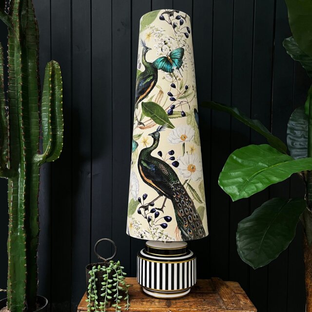 Rackhams Mythical Plumes in Parchment Oversized Cone Lampshades - King - image 1