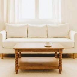 Rackhams Solid Wood Spindle Golden Teak Coffee Table