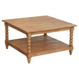 Rackhams Solid Wood Spindle Golden Teak Coffee Table - thumbnail 3