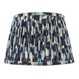 Rackhams Abstract Geometric Pleated Lamp Shade with Blue Toned Irregular Blocks - thumbnail 5