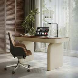 Rackhams Watson Office Desk With Drawers, Solid Wood - 140 x 60cm - thumbnail 1