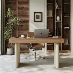 Rackhams Watson Office Desk With Drawers, Solid Wood - 140 x 60cm - thumbnail 2