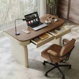 Rackhams Watson Office Desk With Drawers, Solid Wood - 140 x 60cm - thumbnail 3