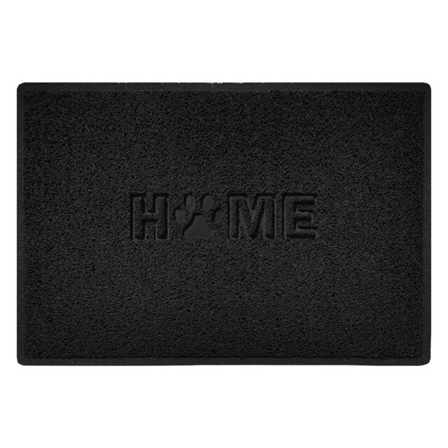 Rackhams Embossed Home Paw Spaghetti Indoor Doormat - Black - 90cm x 60cm - image 1