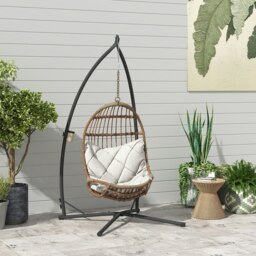 Rackhams Hammock Chair Stand, Steel Frame Hammock Stand Only, Black - thumbnail 3