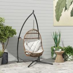 Rackhams Hammock Chair Stand, Steel Frame Hammock Stand Only, Black - thumbnail 1