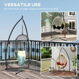 Rackhams Hammock Chair Stand, Steel Frame Hammock Stand Only, Black - thumbnail 4