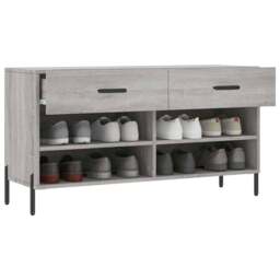 Rackhams Shoe Bench Grey Sonoma 102x35x55 cm Engineered Wood - thumbnail 4