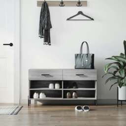 Rackhams Shoe Bench Grey Sonoma 102x35x55 cm Engineered Wood - thumbnail 1