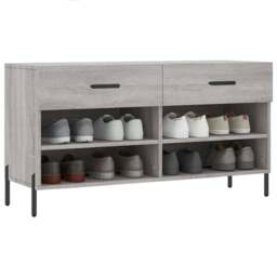 Rackhams Shoe Bench Grey Sonoma 102x35x55 cm Engineered Wood - thumbnail 3