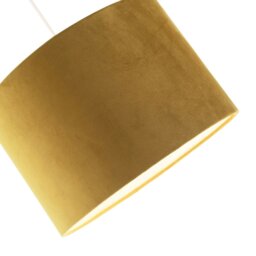 Rackhams Soft Velvet Dark Mustard Fabric Round Lamp Shade for Table or Pendant - thumbnail 3