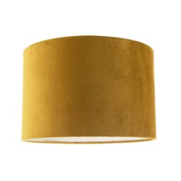 Rackhams Soft Velvet Dark Mustard Fabric Round Lamp Shade for Table or Pendant - thumbnail 1
