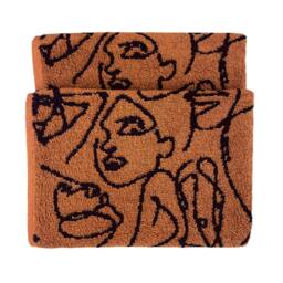 Rackhams Everybody Abstract Jacquard Hand Towel - Pecan - One Size - Pecan - 100% Cotton