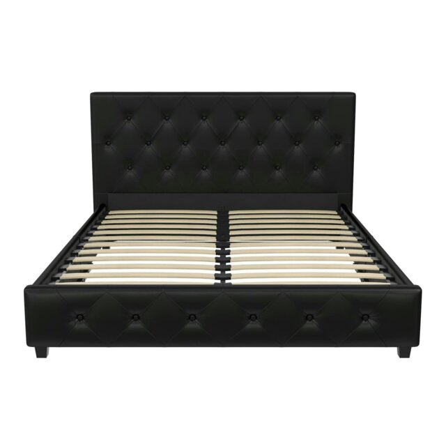 Rackhams Dakota Upholstered Bed PU Black - King - image 1