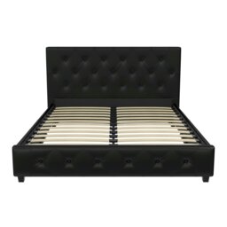 Rackhams Dakota Upholstered Bed PU Black - King - thumbnail 1