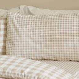 Rackhams Bamford Gingham Check Reversible Duvet Cover Set Natural - Single - Natural - thumbnail 3