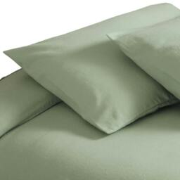 Rackhams Brushed Cotton Housewife Pillowcase (Pair) - Green Apple - One Size - Green Apple - 100% Brushed Cotton - thumbnail 1