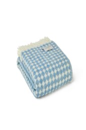 Rackhams 100% Pure New Wool Jacquard Spot Throw Blanket Made in Wales - Green - thumbnail 3