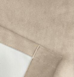 "Rackhams Cream 100% Blackout Luxury Supersoft Velvet Thermal Eyelet Curtains for Living Room & Bedrooms - 66"" (168cm) Width x 72"" (183cm) Drop" - thumbnail 4