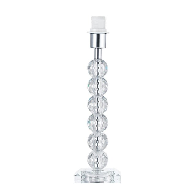 Rackhams Contemporary Clear K9 Crystal Glass Table Lamp Base with Faceted Spheres - image 1