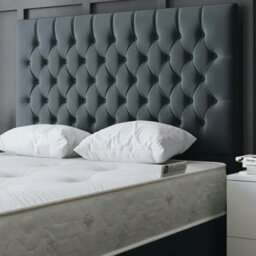 Rackhams Seraphine Divan Bed with Upholstered Headboard - Two Drawers - Steel (Grey) - Double - thumbnail 4