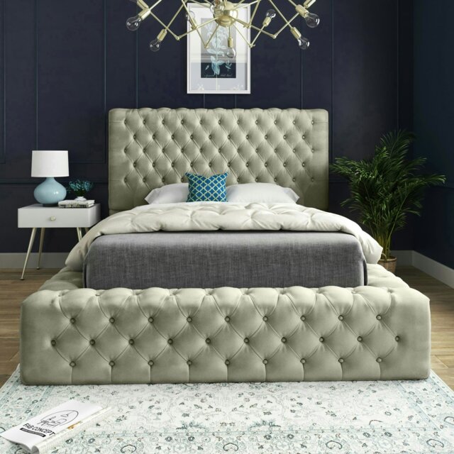 Rackhams Cambridge Bed - Double - 4ft6 - Cream - image 1